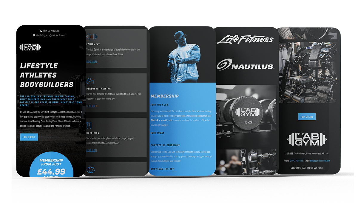 Lab Gym Mobile The Lab Gym Hemel - mobile web design